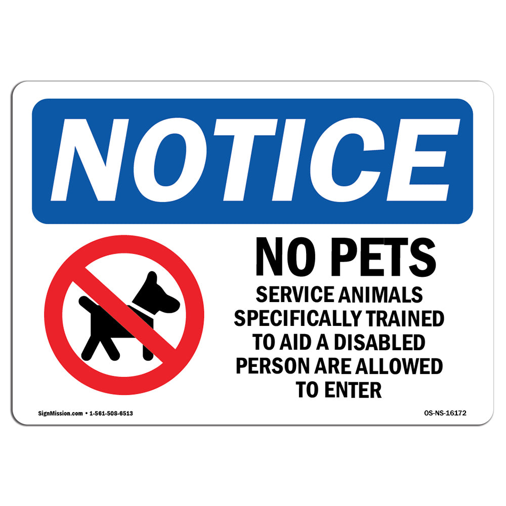 No Pets Service Animals