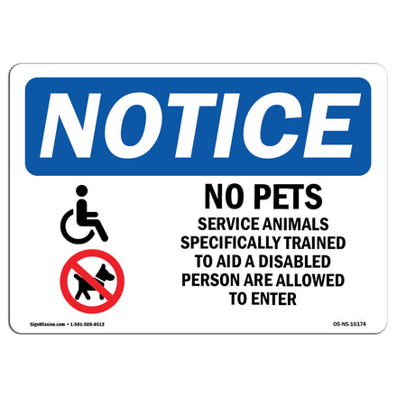 No Pets Service Animals