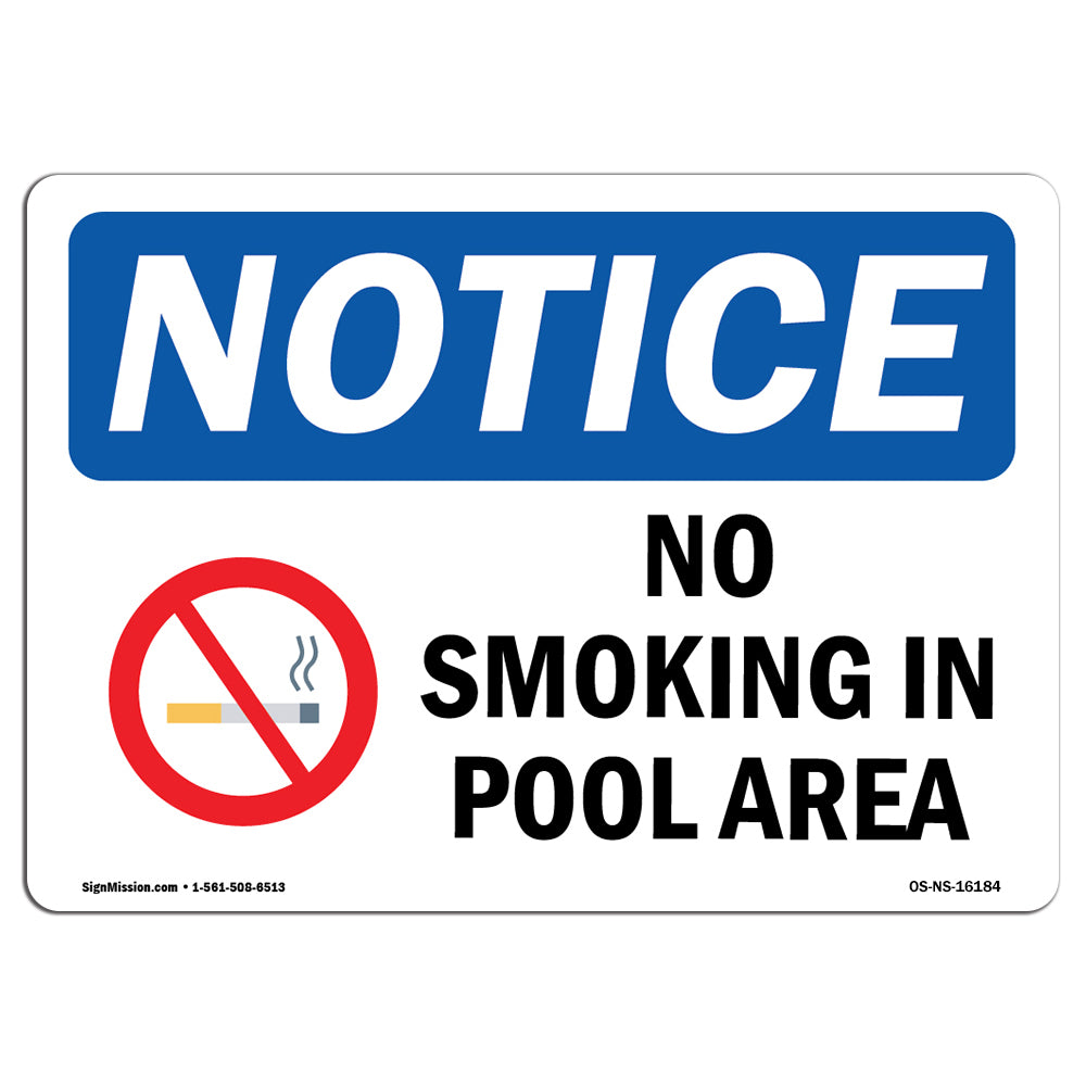 NOTICE No Smoking In Pool Area