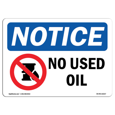 NOTICE No Used Oil