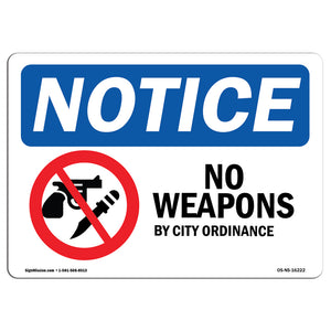 No Weapons By City Ordinance