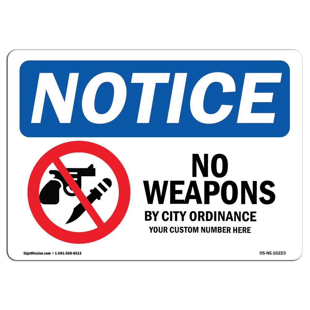 NOTICE No Weapons By City