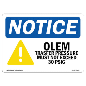 NOTICE Oleum Transfer Pressure