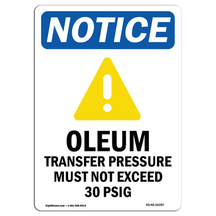 NOTICE Oleum Transfer Pressure