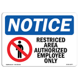 NOTICE Restricted Area Authorized Employees Only
