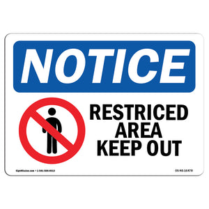 NOTICE Restricted Area Keep Out