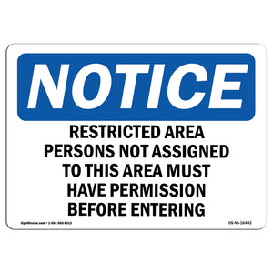 NOTICE Restricted Area Permission Required