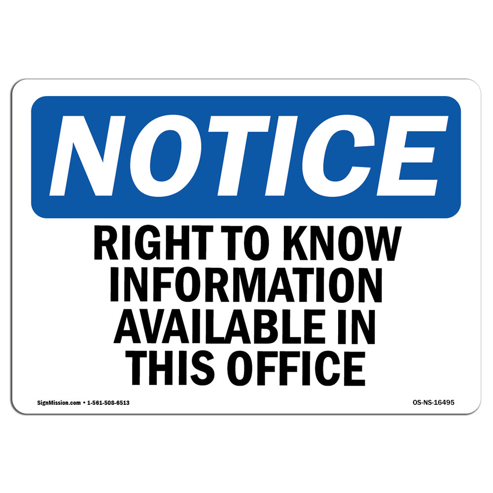 NOTICE Right To Know Information Available