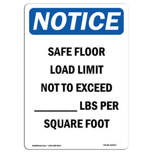 NOTICE Safe Floor Load Limit Not