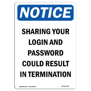 NOTICE Sharing Password Result In Termination