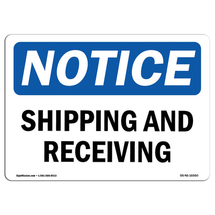 NOTICE Shipping And Receiving