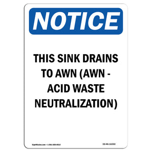 NOTICE Sink Drain AWN Acid Waste Neutralization