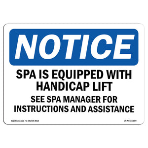 NOTICE Spa Equipped With Accessible Lift