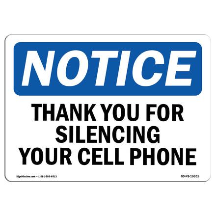 NOTICE Thank You For Silencing Cell Phone