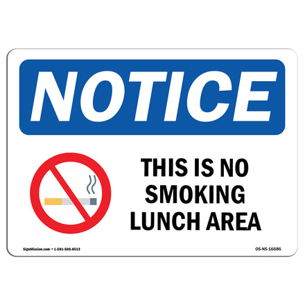 NOTICE This Is A No Smoking Lunch Area