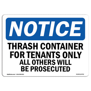 NOTICE Trash Container Tenants Others Prosecuted