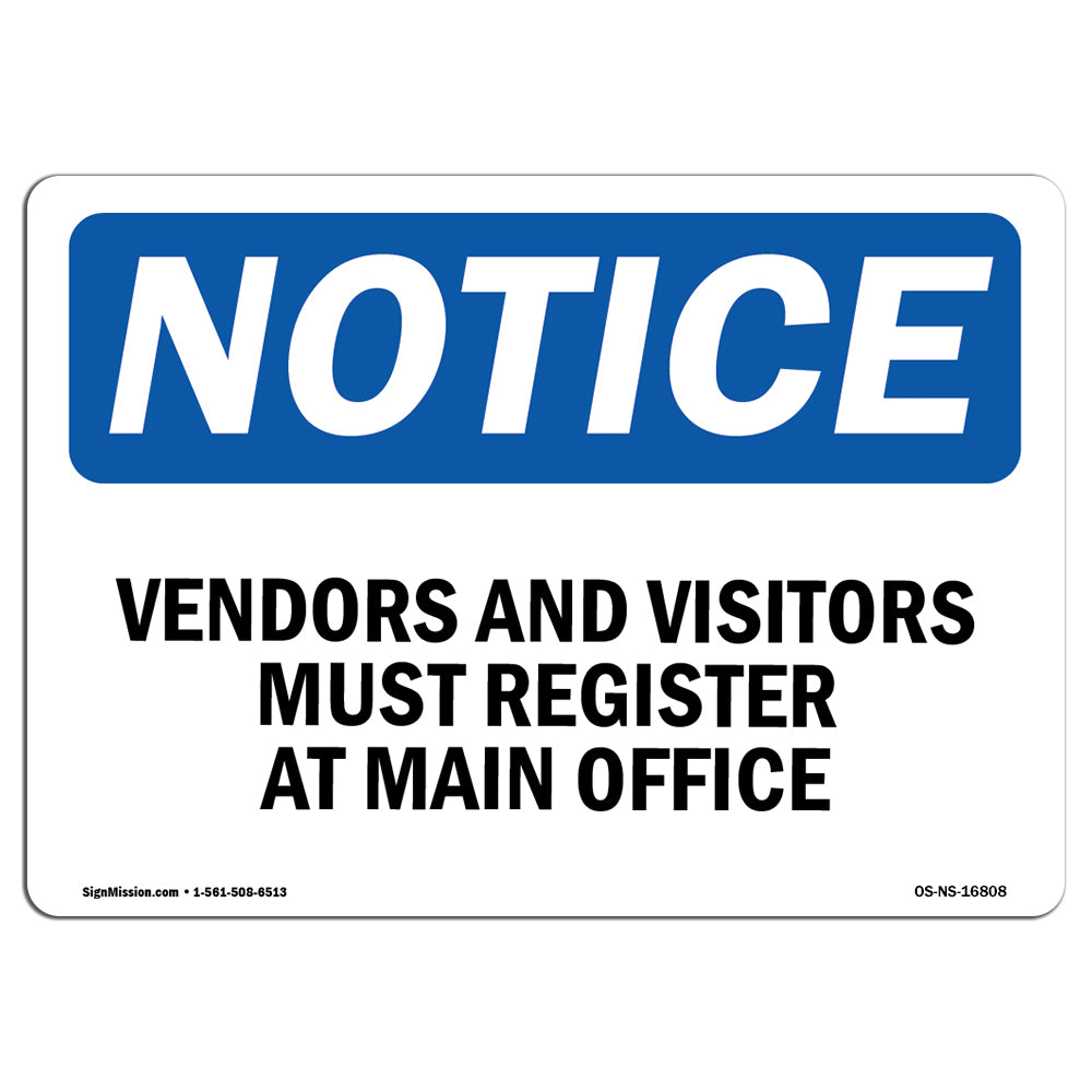 NOTICE Vendors And Visitors Must Register