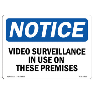 NOTICE Video Surveillance In Use On These Premises