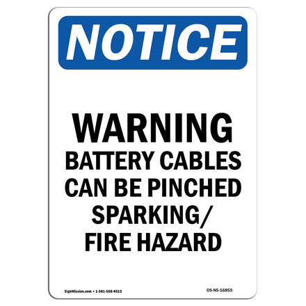 NOTICE Warning Battery Cables Can Be Pinched