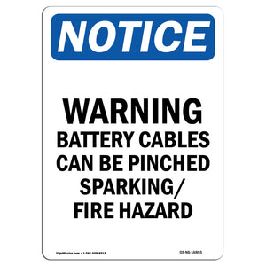 NOTICE Warning Battery Cables Can Be Pinched