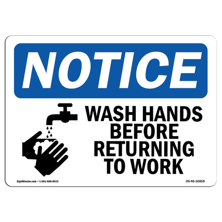 NOTICE Wash Hands Before Returning To Class Symbol