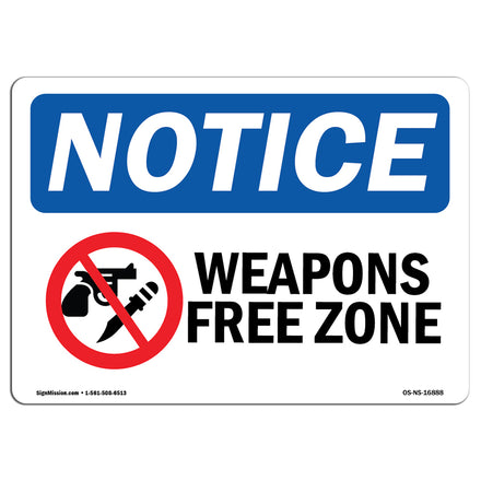 NOTICE Weapon Free Zone