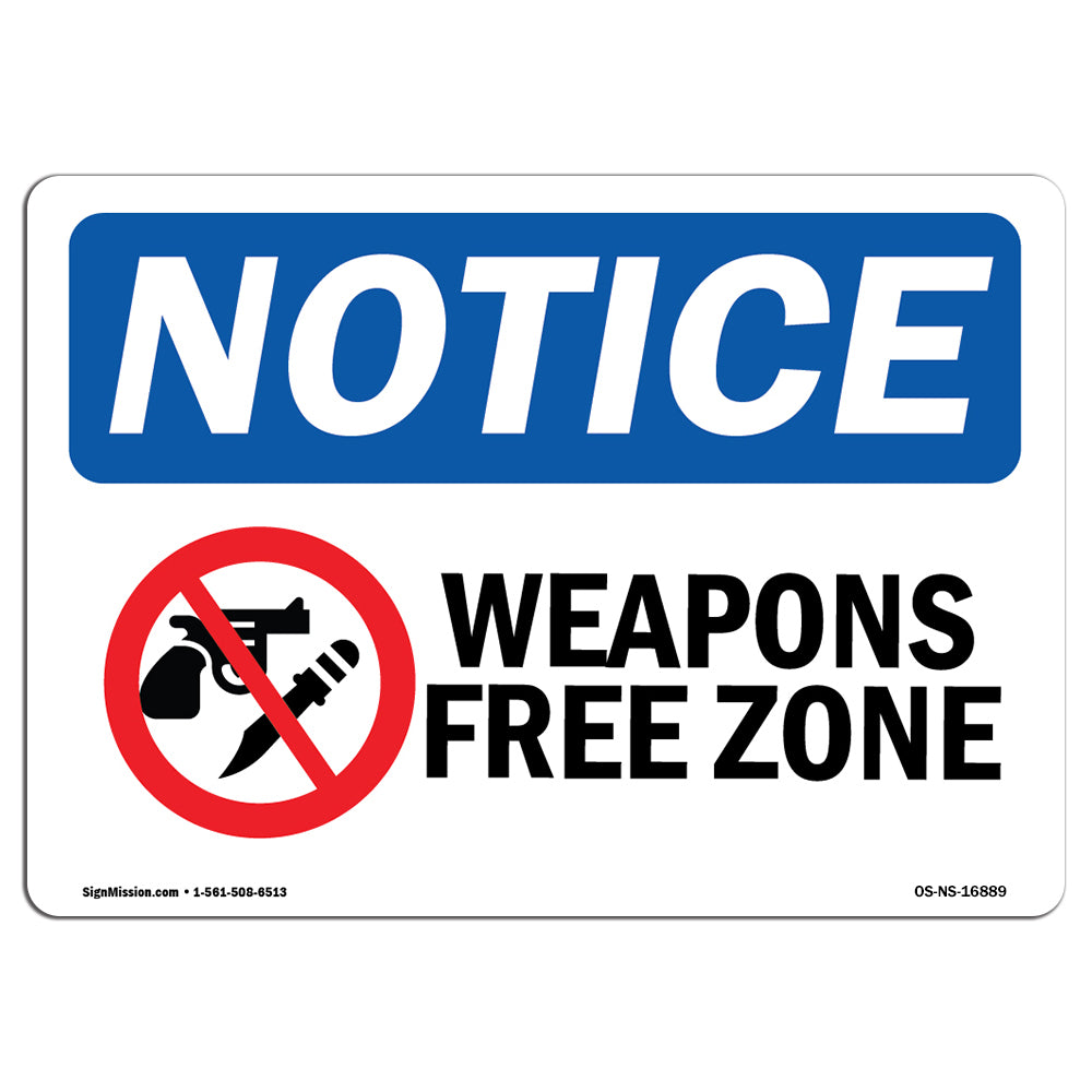 NOTICE Weapon Free Zone