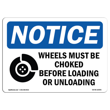 NOTICE Wheels Must Be Chocked Before Loading