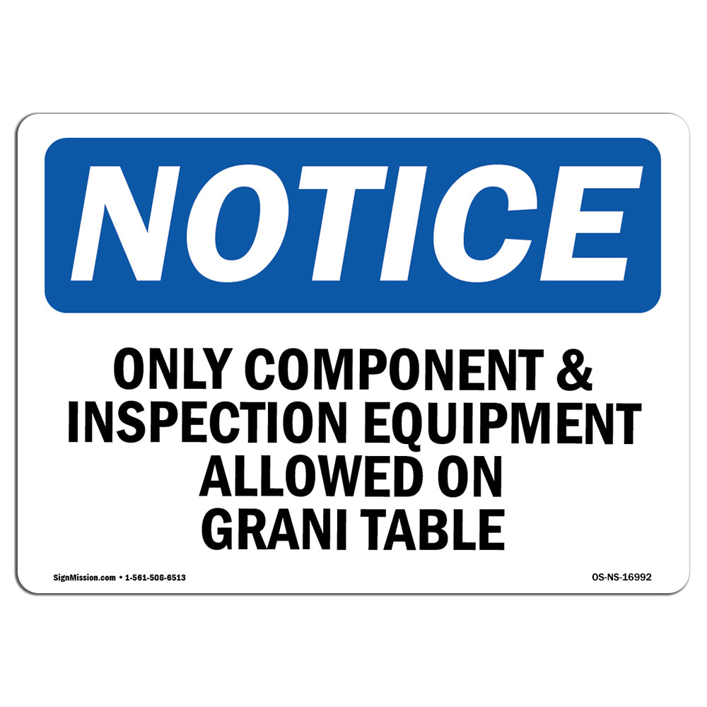 Only Component And Inspection Equipment Allowed