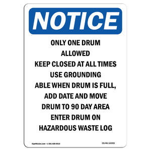 Only One Drum Allowed Keep Closed At All