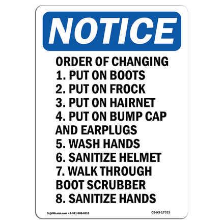 Order Of Changing 1. Put On Boots 2. Put