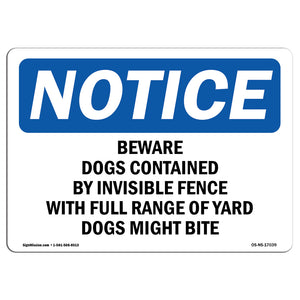 OSHA Beware of Dog Sign