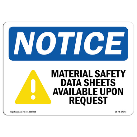 OSHA MSDS Right to Know Sign