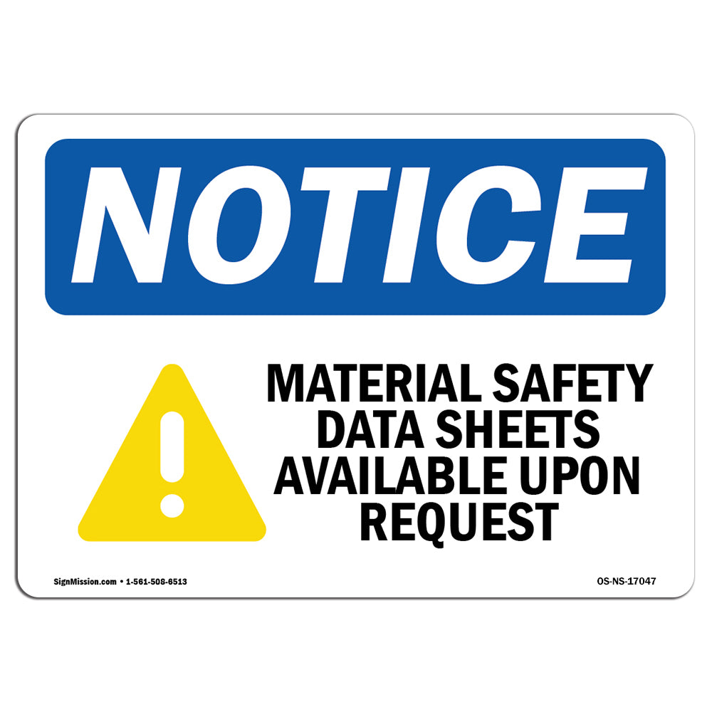 OSHA MSDS Right to Know Sign