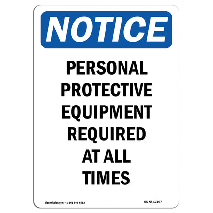 Personal Protective Equipment Required At