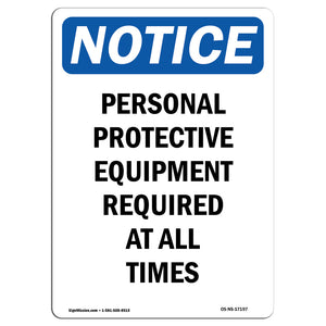 Personal Protective Equipment Required At