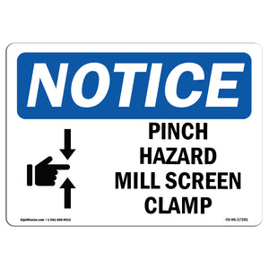 Pinch Hazard Mill Screen Clamp