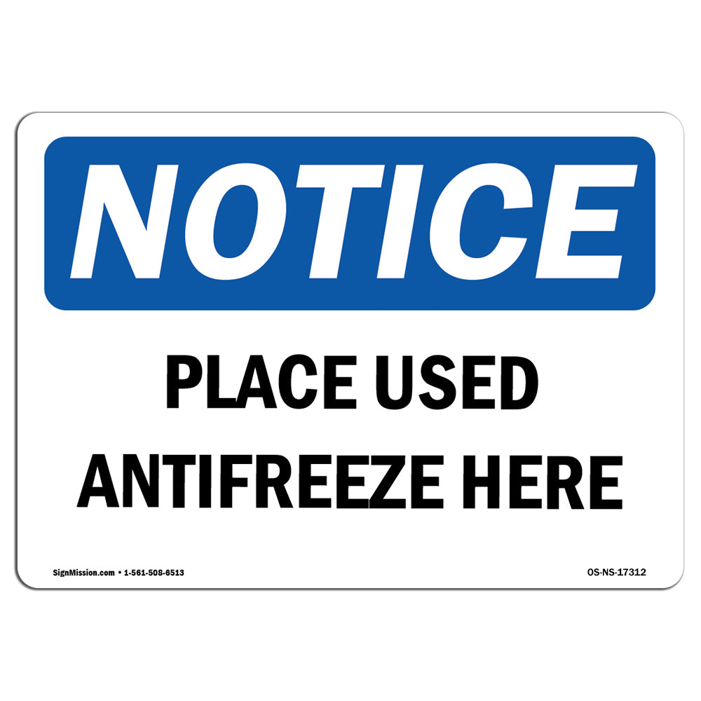 Place Used Antifreeze Here