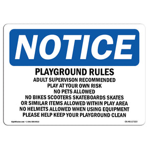 Playground Rules Adult Supervision Recommended