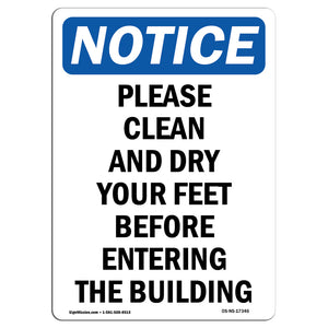 Please Clean And Dry Your Feet Before Entering