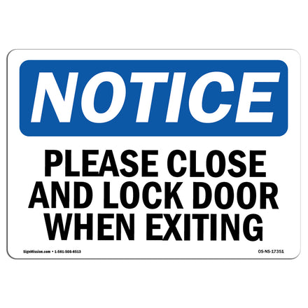 Please Close And Lock Door When Exiting