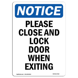 Please Close And Lock Door When Exiting