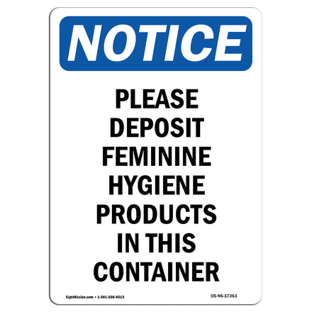 Please Deposit Feminine Hygiene Products