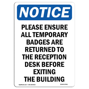 Please Ensure All Temporary Badges Are Returned