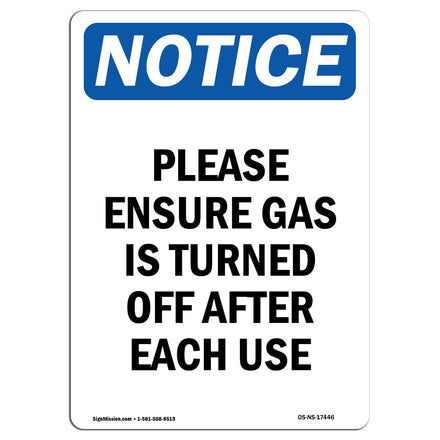 Please Ensure Gas Is Turned Off After Each Use