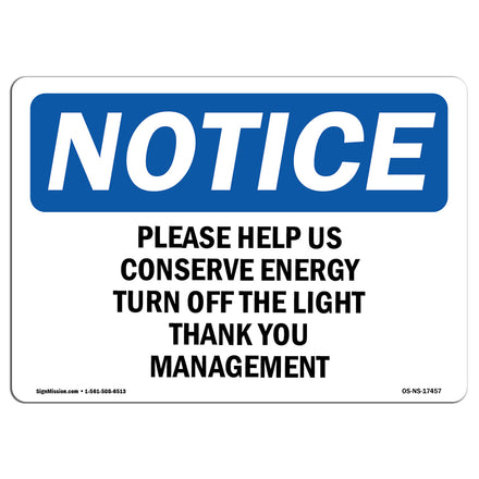 Please Help Us Conserve Energy