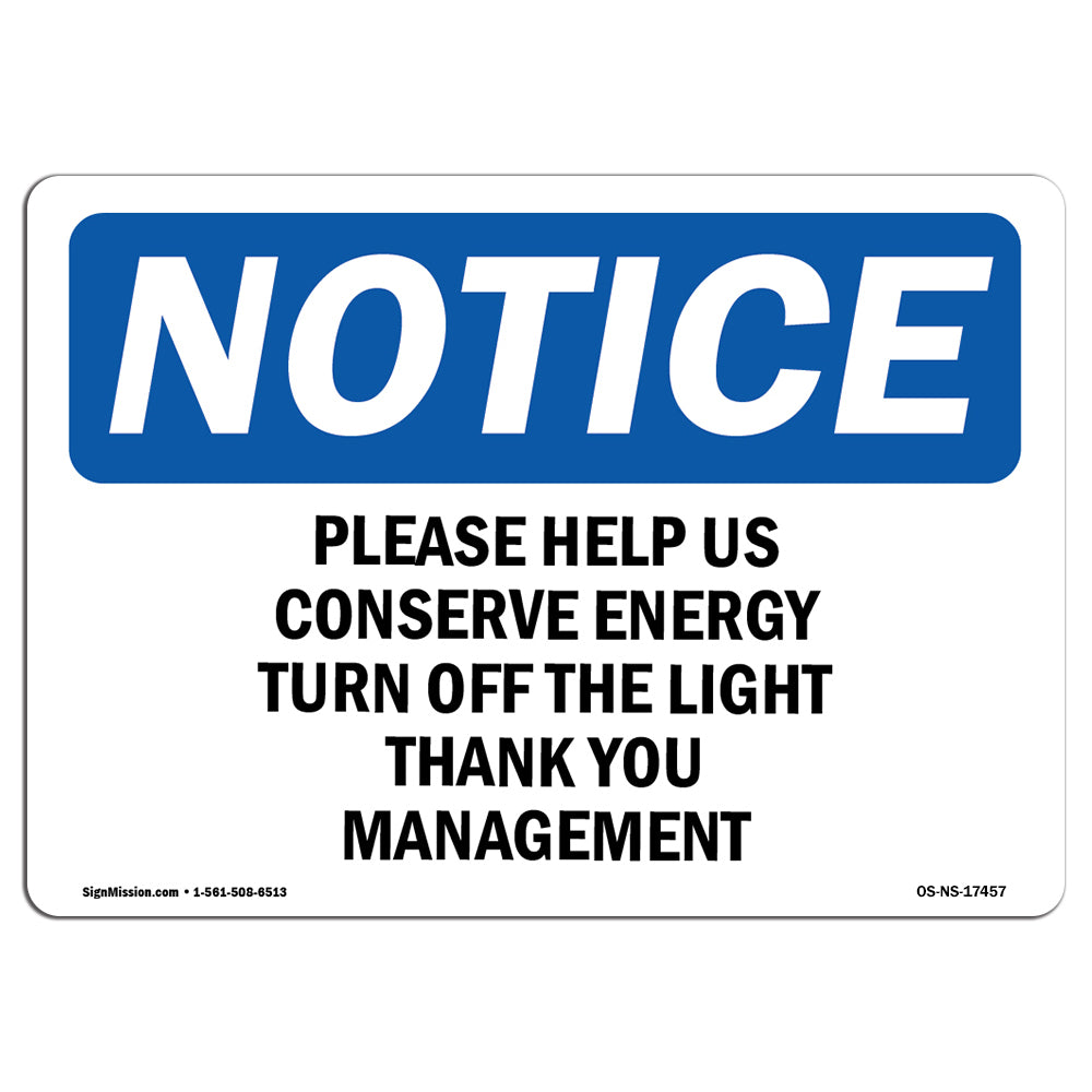 Please Help Us Conserve Energy