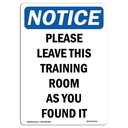 Please Leave This Training Room As You Found It