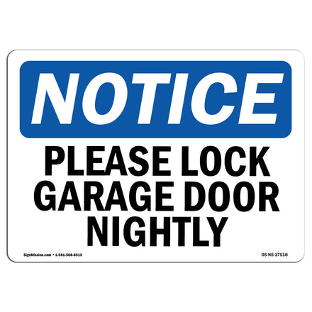 Please Lock Garage Door Nightly