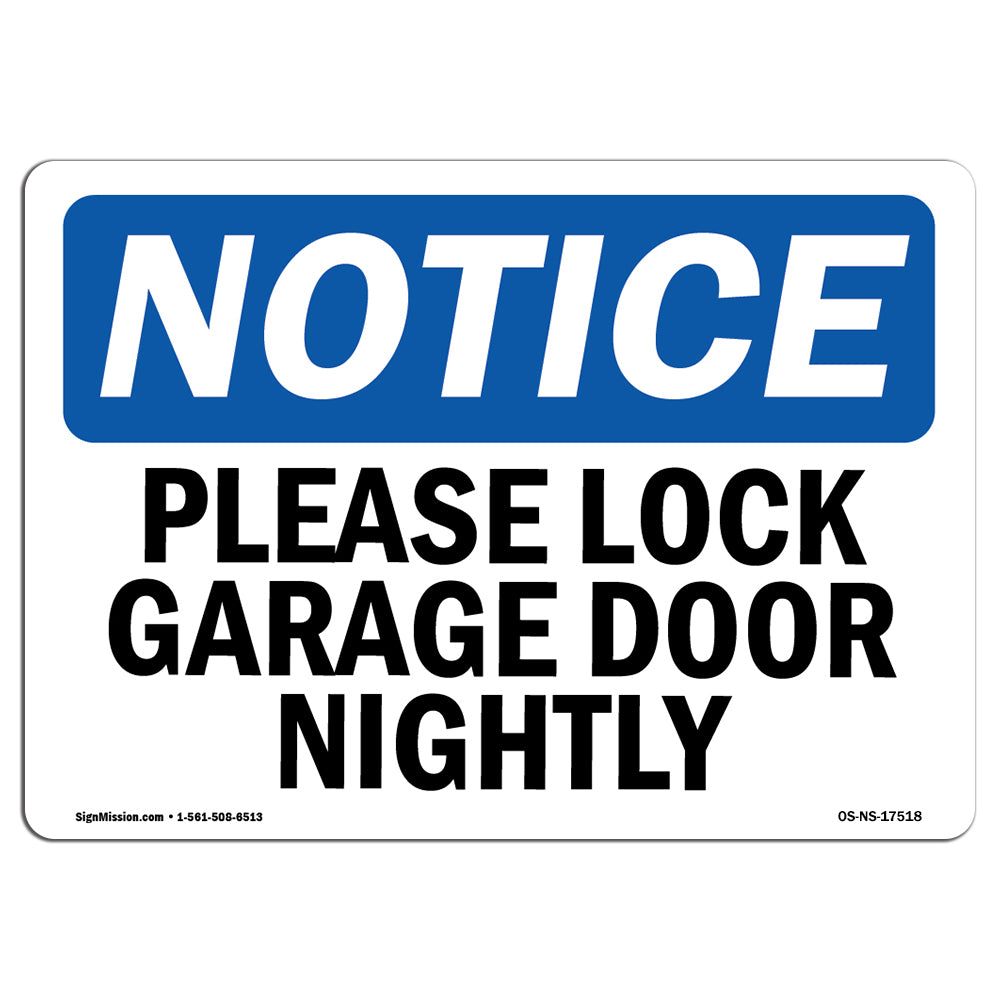 Please Lock Garage Door Nightly
